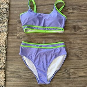 SHEIN Purple and Green Bikini Set